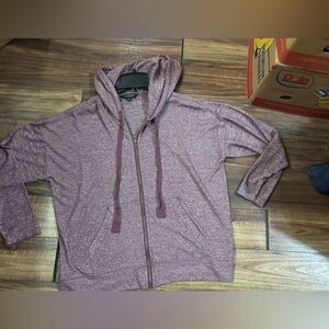 Liverpool zip down mauve heathered large hooded men’s/womans ptp 24” workout